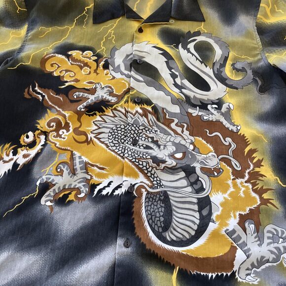 Vintage Extreme Limit Shirt Mens Large DRAGON All Over Graphic Print Y2K Street - Picture 2 of 9